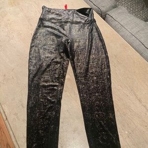SPANX - black and gold velvet leggings- gorgeous! Never worn, NWOT